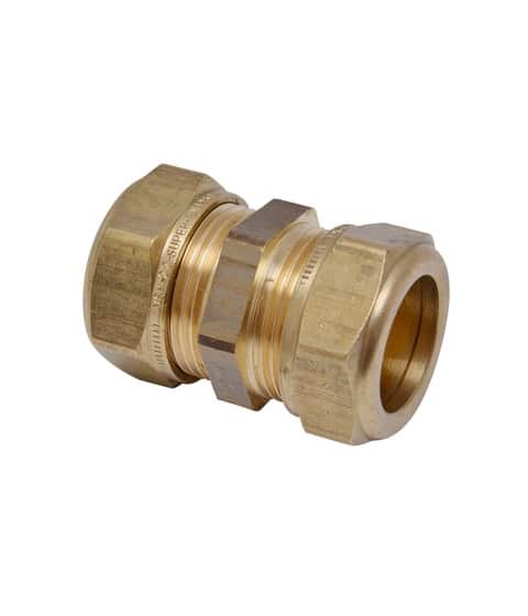 Knelkoppeling 22mm naar 22mm van messing